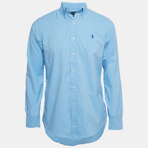 Polo Ralph Lauren Blue Logo Embroidered Poplin Slim Fit Shirt S - Polo Ralph Lauren - Modalova