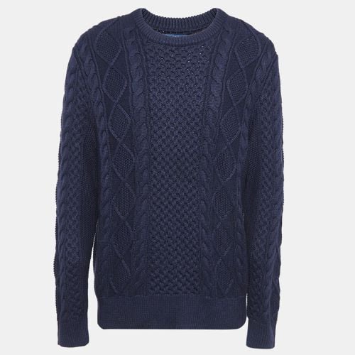 Polo Ralph Lauren Navy Blue Cable Knit Sweater L - Polo Ralph Lauren - Modalova