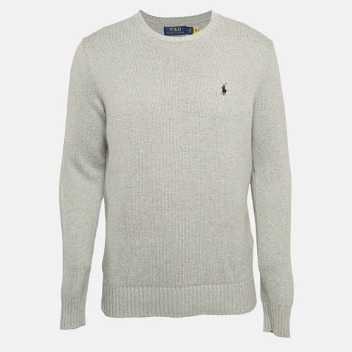 Polo Ralph Lauren Grey Cotton Rib Knit Sweater M - Polo Ralph Lauren - Modalova