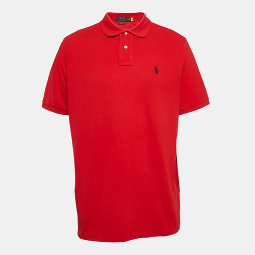 Polo Ralph Lauren Red Pique Cotton Polo T-Shirt L - Polo Ralph Lauren - Modalova