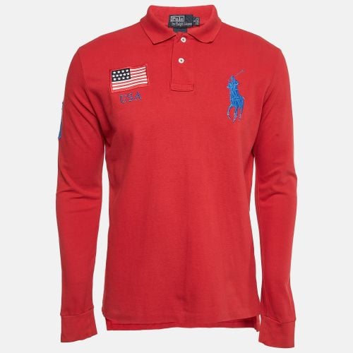 Polo Ralph Lauren Vintage Red Embroidered Cotton Custom Fit Polo T-Shirt S - Polo Ralph Lauren - Modalova