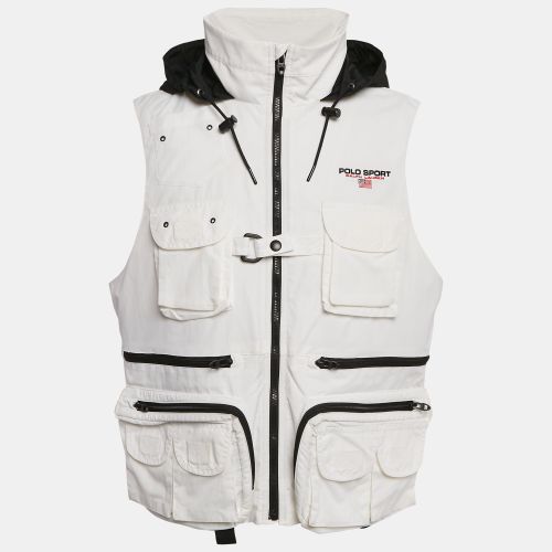 Polo Ralph Lauren White Nylon Zip-Up Hooded Utility Vest M - Polo Ralph Lauren - Modalova