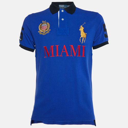 Polo Ralph Lauren Blue Miami Embroidered Cotton Pique Polo T-Shirt M - Polo Ralph Lauren - Modalova