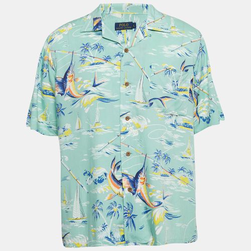 Polo Ralph Lauren Green Printed Crepe Short Sleeves Shirt L - Polo Ralph Lauren - Modalova