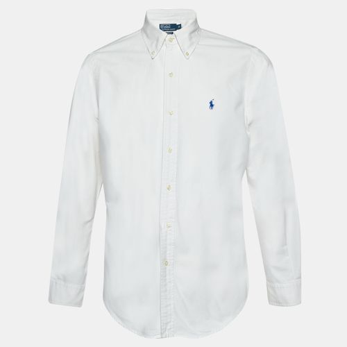 Polo Ralph Lauren White Cotton Custom Fit Button Down Shirt M - Polo Ralph Lauren - Modalova