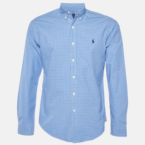 Polo Ralph Lauren Blue Checked Cotton Slim Fit Button Down Shirt M - Polo Ralph Lauren - Modalova