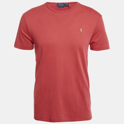Polo Ralph Lauren Red Embroidered Polo Pony Cotton T-Shirt M - Polo Ralph Lauren - Modalova