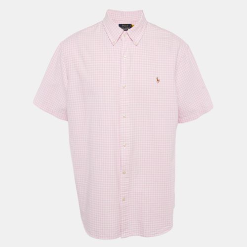 Polo Ralph Lauren Pink Gingham Checks Cotton Short Sleeve Shirt XXL - Polo Ralph Lauren - Modalova