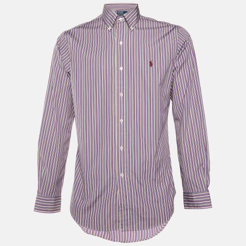 Polo Ralph Lauren Purple Striped Cotton Custom Fit Shirt M - Polo Ralph Lauren - Modalova