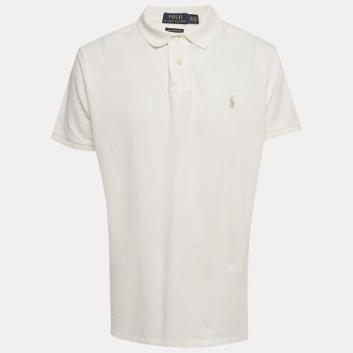 Polo Ralph Lauren White Pique Custom Slim Fit Polo T-Shirt XL - Polo Ralph Lauren - Modalova