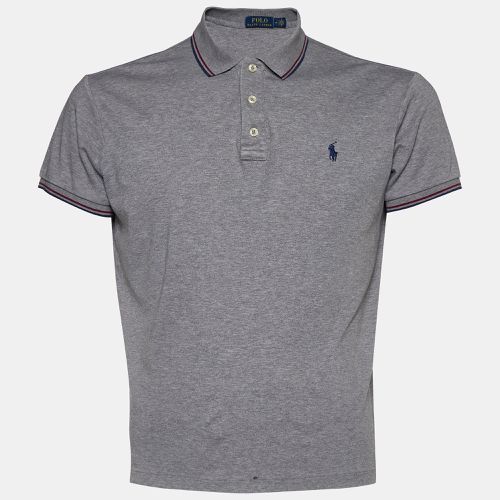 Polo Ralph Lauren Grey Cotton Logo Embroidered Polo T-Shirt M - Polo Ralph Lauren - Modalova