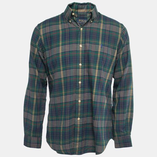 Polo Ralph Lauren Green/Navy Blue Plaid Cotton Button Front Full Sleeve Shirt M - Polo Ralph Lauren - Modalova