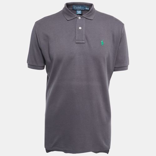 Polo Ralph Lauren Grey Logo Embroidered Cotton Polo T-Shirt M - Polo Ralph Lauren - Modalova