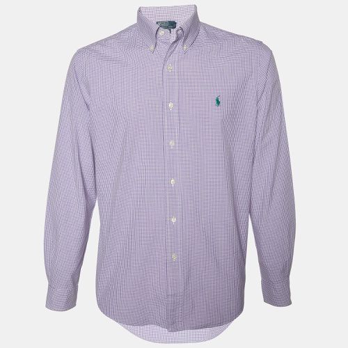 Polo Ralph Lauren Purple Checkered Cotton Custom Fit Shirt L - Polo Ralph Lauren - Modalova