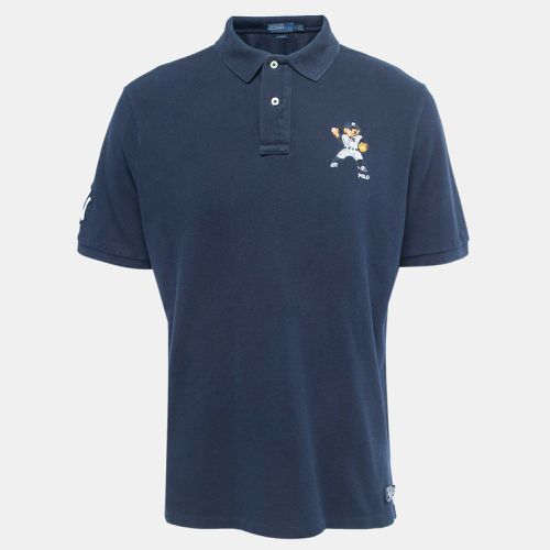 Polo Ralph Lauren Navy Blue Logo Embroidered Cotton Polo T-Shirt L - Polo Ralph Lauren - Modalova