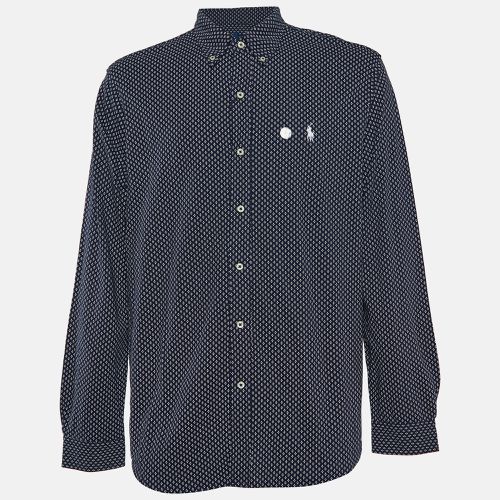 Polo Ralph Lauren Navy Blue Printed Cotton Button Down Full Sleeve Shirt XL - Polo Ralph Lauren - Modalova