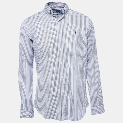 Polo Ralph Lauren Blue Striped Cotton Button Down Custom Fit Shirt M - Polo Ralph Lauren - Modalova