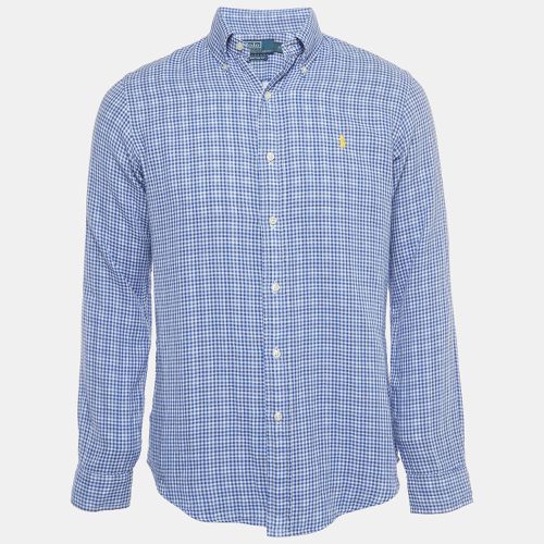 Polo Ralph Lauren Blue Checked Cotton Button Front Shirt S - Polo Ralph Lauren - Modalova