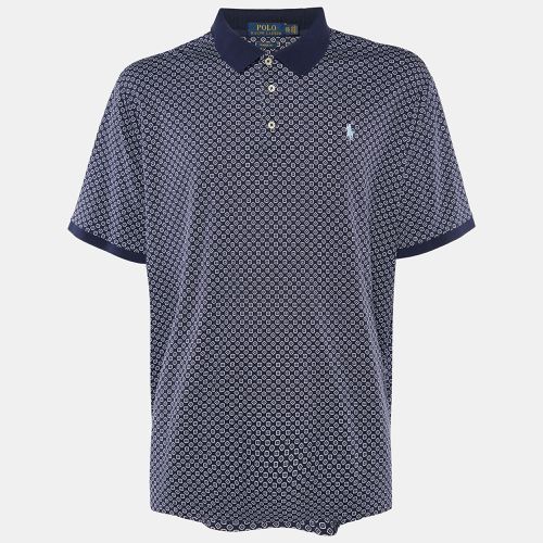 Polo Ralph Lauren Navy Blue Printed Cotton Knit Polo T-Shirt 2XL - Polo Ralph Lauren - Modalova