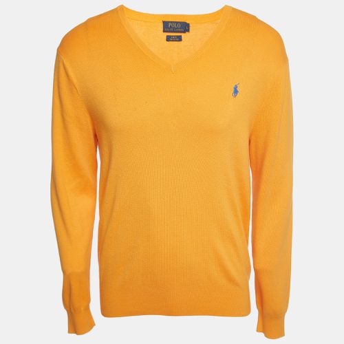 Polo Ralph Lauren Yellow Logo Embroidered Pima Cotton Slim Fit Sweater L - Polo Ralph Lauren - Modalova