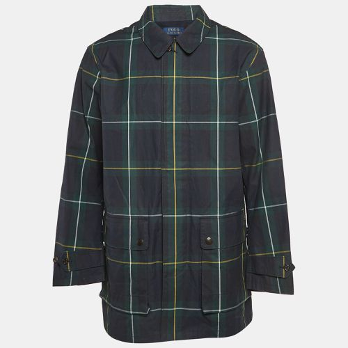 Polo Ralph Lauren Navy Blue/Green Plaid Cotton Beaufort Walking Coat L - Polo Ralph Lauren - Modalova