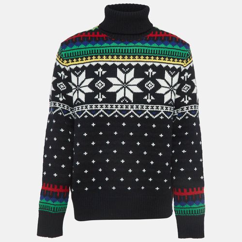 Polo Ralph Lauren Black Nordic Pattern Knit Sweater L - Polo Ralph Lauren - Modalova