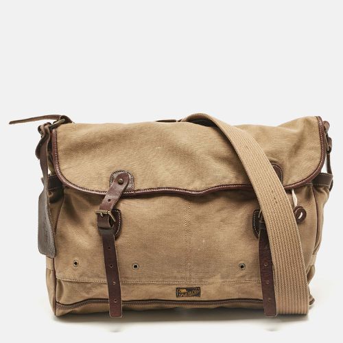 Polo Ralph Lauren Brown/Khaki Canvas Oversized Messenger Bag - Polo Ralph Lauren - Modalova