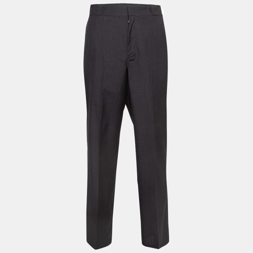 Prada Grey Wool Straight Fit Formal Trousers L - Prada - Modalova