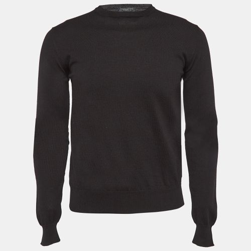 Prada Black Cotton Rib Knit Crew Neck Sweater XS - Prada - Modalova