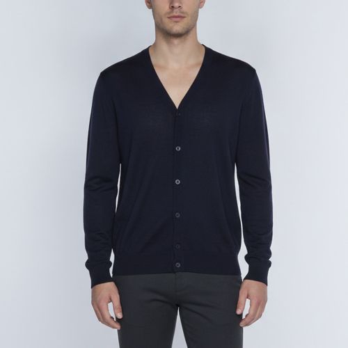 Wool Knit V-Neck Button-Down Cardigan L - Prada - Modalova