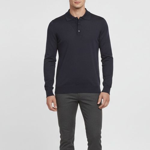 Wool Knit Polo Long-Sleeved Pullover L - Prada - Modalova