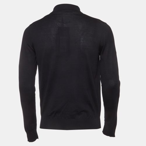 Silk Blend Knit Polo Long-Sleeved Pullover M - Prada - Modalova