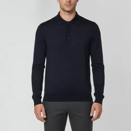 Wool Knit Polo Long-Sleeved Pullover L - Prada - Modalova