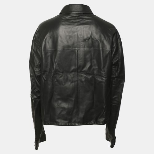 Leather Drawstring Jacket L - Prada - Modalova