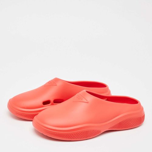 Prada Red Rubber Flat Mules Size 42 - Prada - Modalova