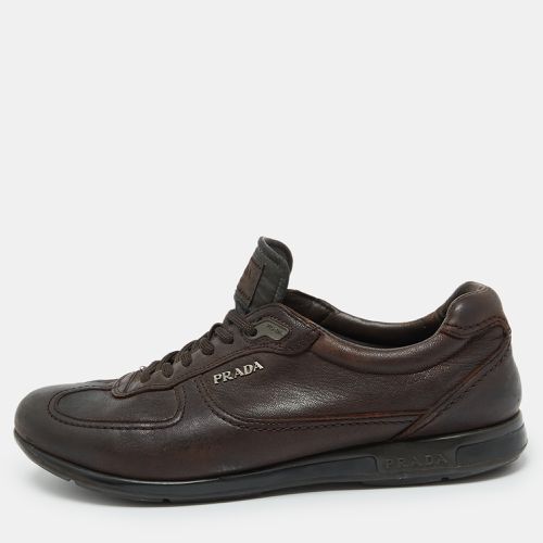 Dark Leather Low Top Sneakers Size 42 - Prada Sport - Modalova