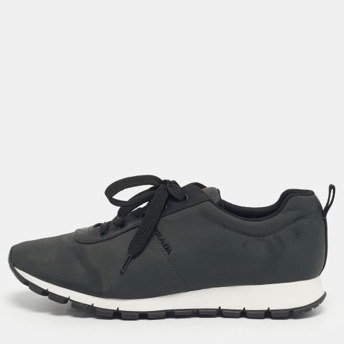 Prada Sport Grey/Black Canvas Trainer Lace Up Sneakers Size 43 - Prada Sport - Modalova