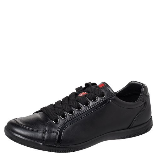 Prada Sport Black Leather Low Top Sneakers Size 40 - Prada Sport - Modalova