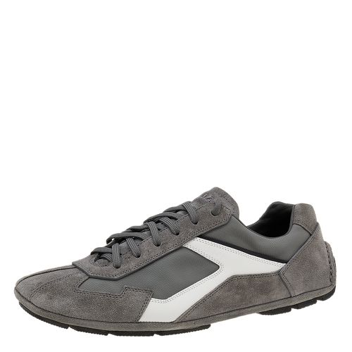 Prada Sport Grey/White Suede And Nylon Low Top Sneakers Size 41.5 - Prada Sport - Modalova