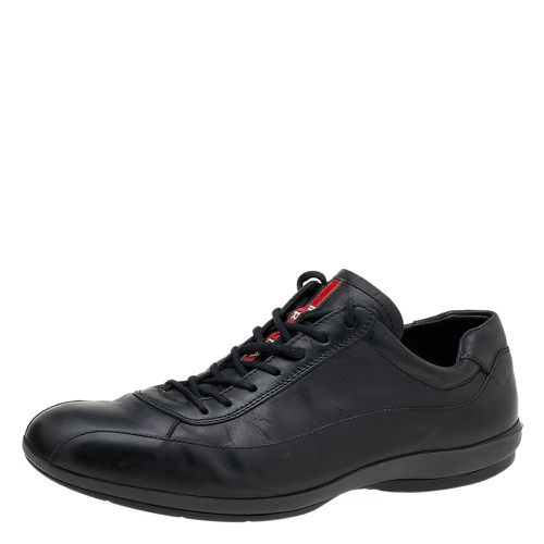 Prada Sport Black Leather Low Top Sneakers Size 43 - Prada Sport - Modalova