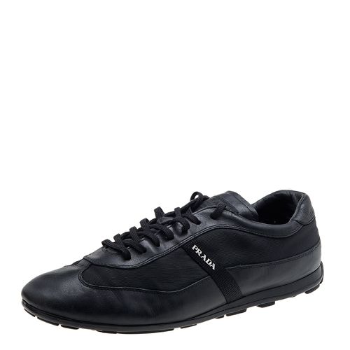 Prada Sport Black Leather And Nylon Low Top Sneakers Size 44 - Prada Sport - Modalova