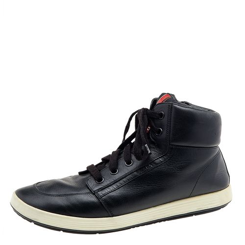 Prada Sport Black Leather High Top Sneakers Size 44 - Prada Sport - Modalova