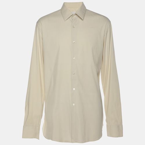 Prada Cream Stretch Cotton Button Front Shirt XL - Prada - Modalova