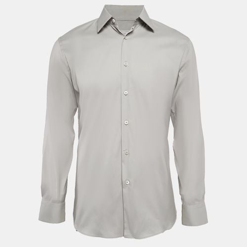 Stretch Cotton Button Front Shirt M - Prada - Modalova