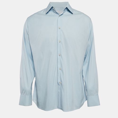 Prada Light Blue Stretch Cotton Button Front Shirt M - Prada - Modalova