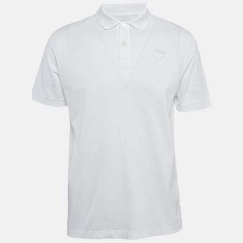 Prada White Cotton Pique Polo T-Shirt L - Prada - Modalova