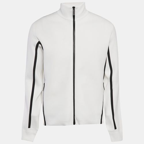 Prada White Techno Knit Turtleneck Zip-Up Sweatshirt L/XL - Prada - Modalova