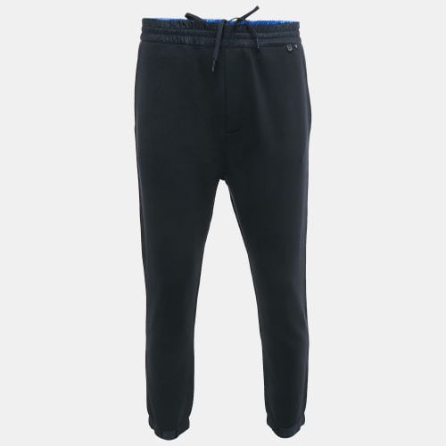 Prada Navy Blue Cotton Zip Detail Jogger Pants L - Prada - Modalova