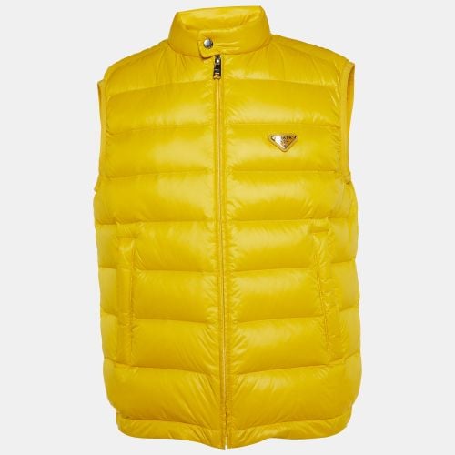 Prada Yellow Nylon Zip-Up Puffer Vest L - Prada - Modalova