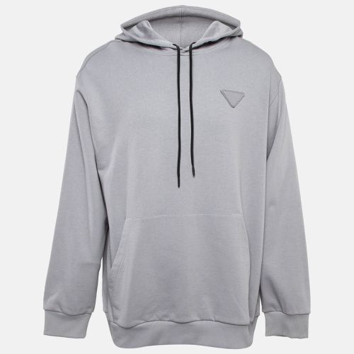 Prada Grey Printed Cotton Knit Hoodie Jacket M - Prada - Modalova